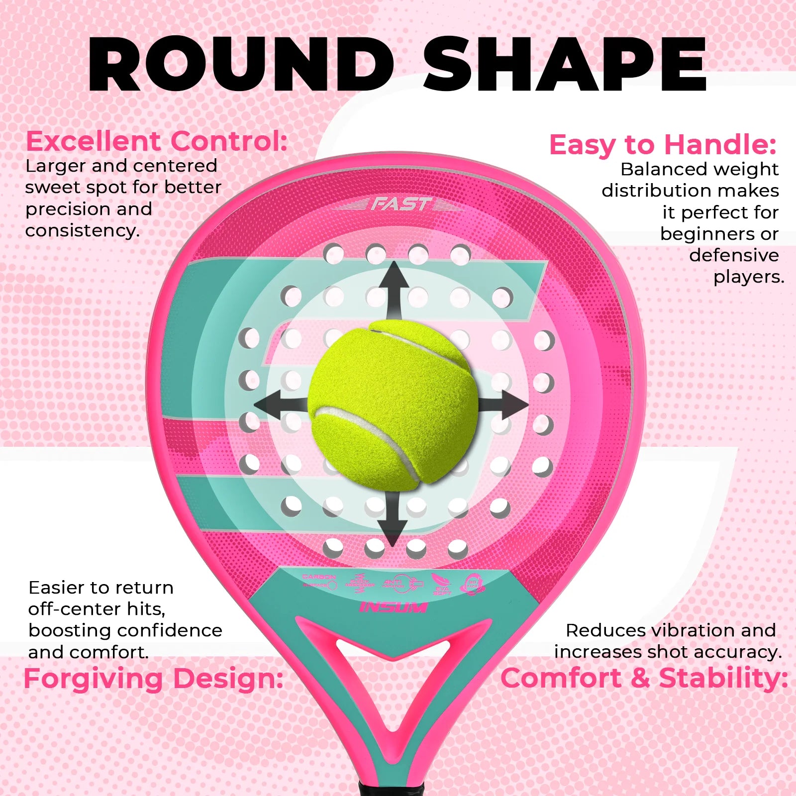 INSUM Lightweight Carbon Padel Racket